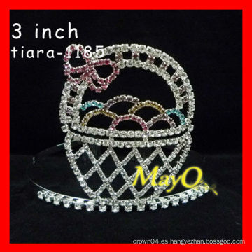 Corona de la fiesta de Halloween de color para la venta, tiara por encargo de la cesta linda, corona de la muñeca